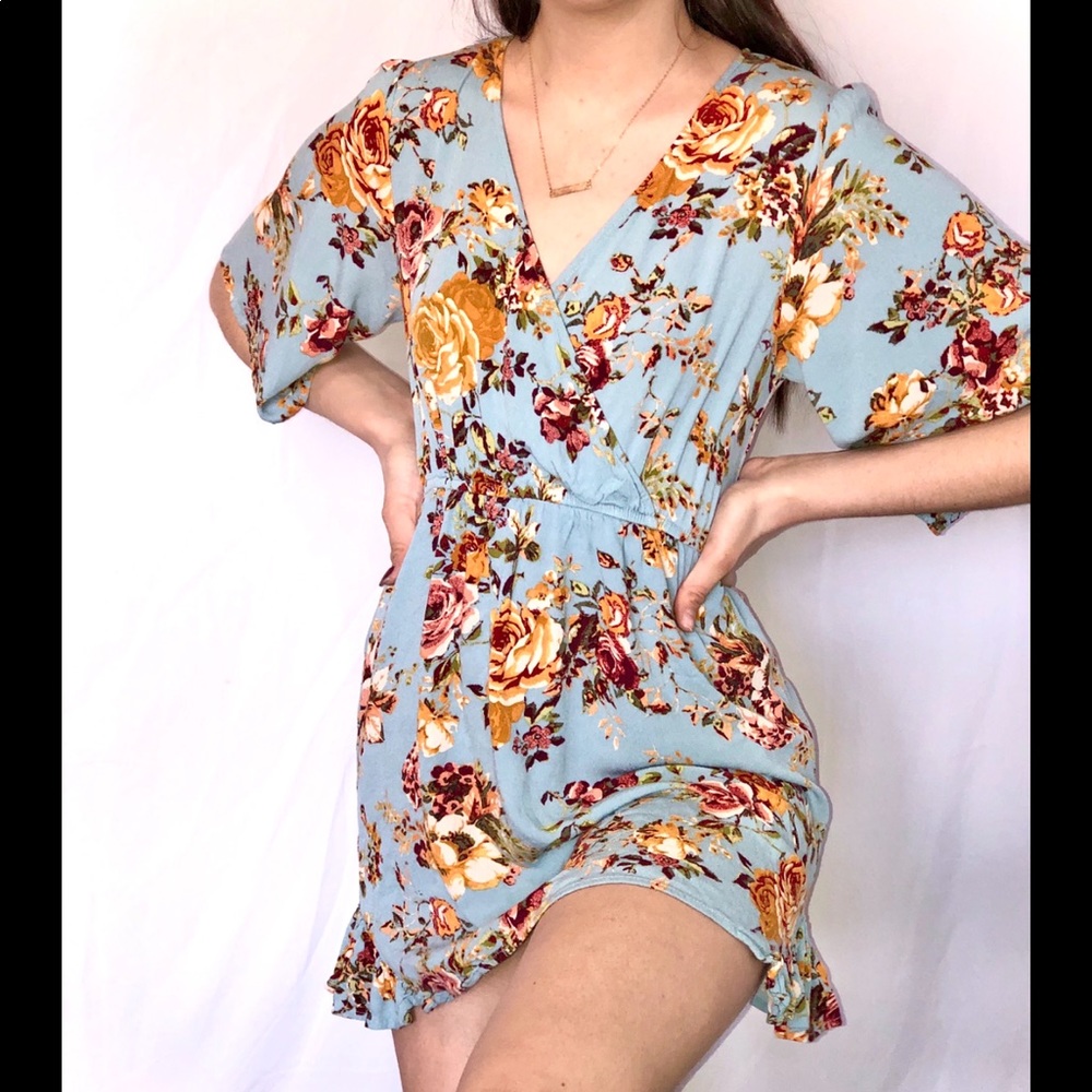 XHILARATION loose, multi-colored floral mini dress